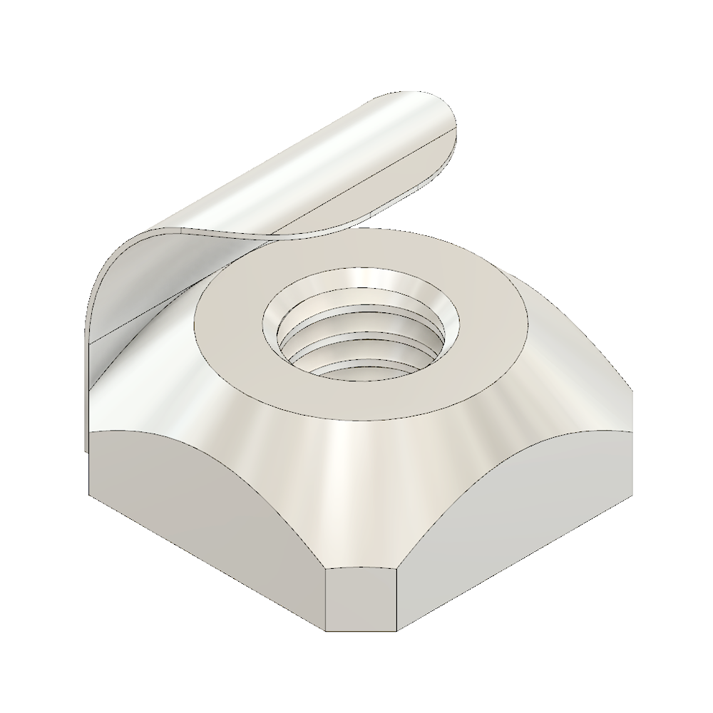 M6S-PF-3 MODULAR SOLUTIONS STAINLESS STEEL FASTENER<br>M6 SQUARE NUT W/POSITION FIX
